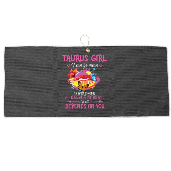 Womens Taurus Girl Lips April May Queen Birthday Zodiac Astrology Large Microfiber Waffle Golf Towel