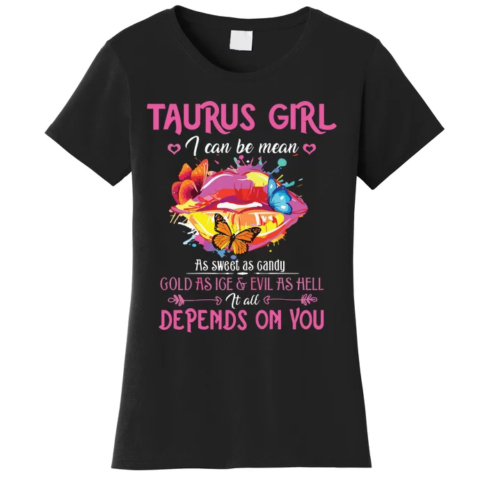 Womens Taurus Girl Lips April May Queen Birthday Zodiac Astrology Women's T-Shirt