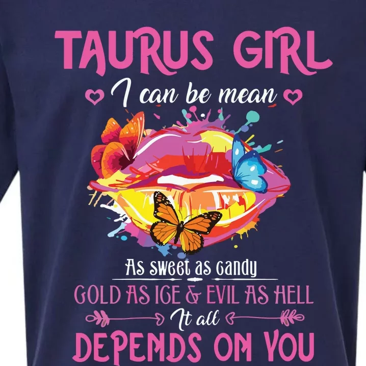 Womens Taurus Girl Lips April May Queen Birthday Zodiac Astrology Sueded Cloud Jersey T-Shirt