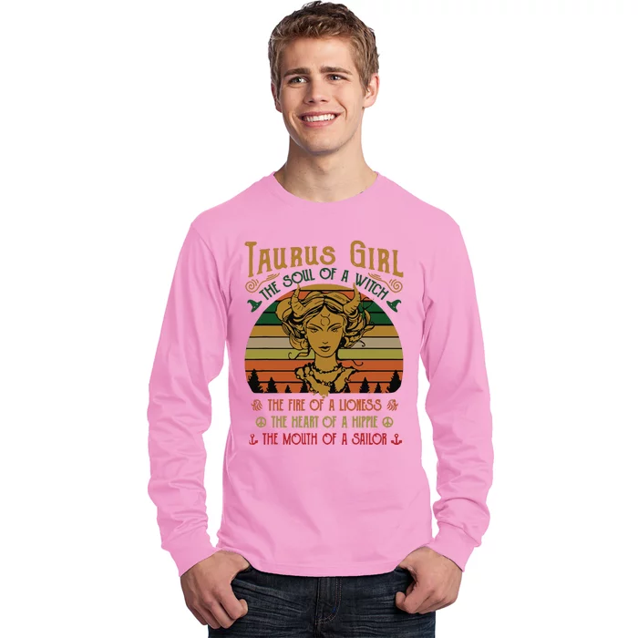 Womens Taurus Girl The Soul Of A Witch The Fire Of A Lioness Long Sleeve Shirt