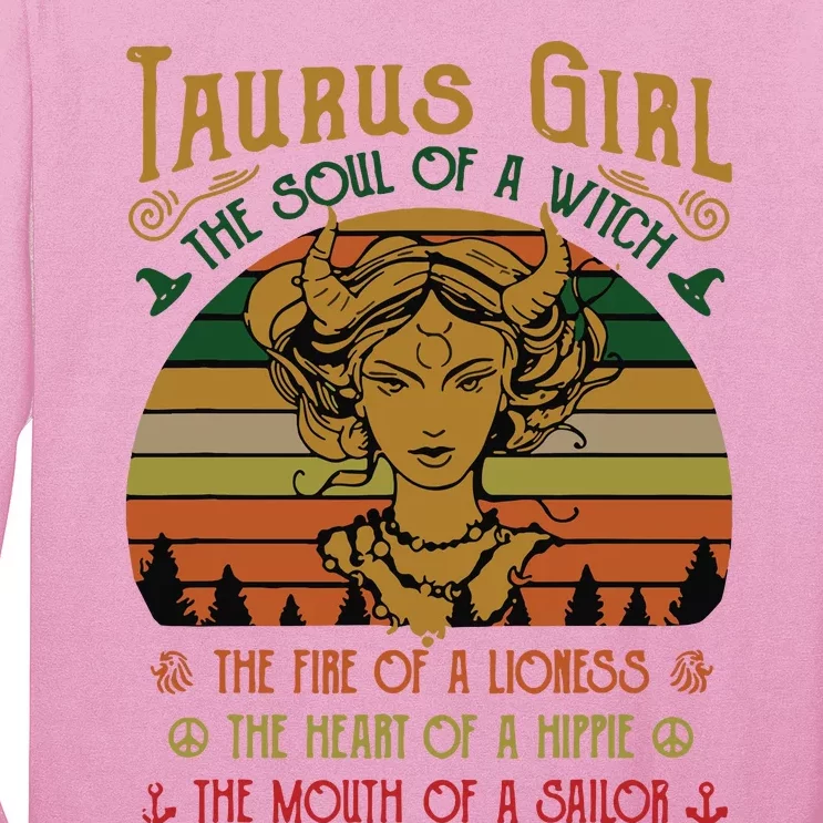 Womens Taurus Girl The Soul Of A Witch The Fire Of A Lioness Long Sleeve Shirt