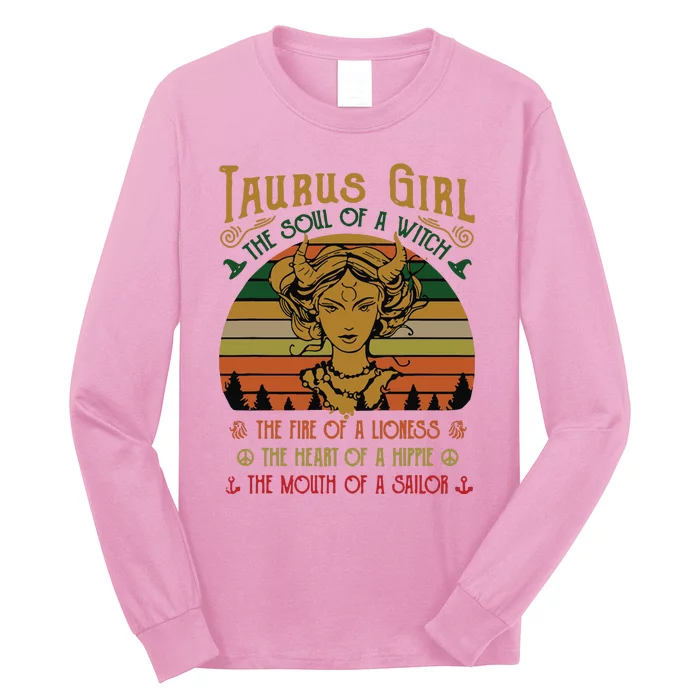 Womens Taurus Girl The Soul Of A Witch The Fire Of A Lioness Long Sleeve Shirt