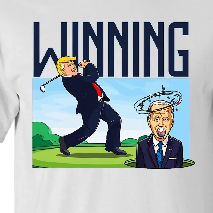 Winning Trump Golf And Biden American Presidential Debate Tall T-Shirt