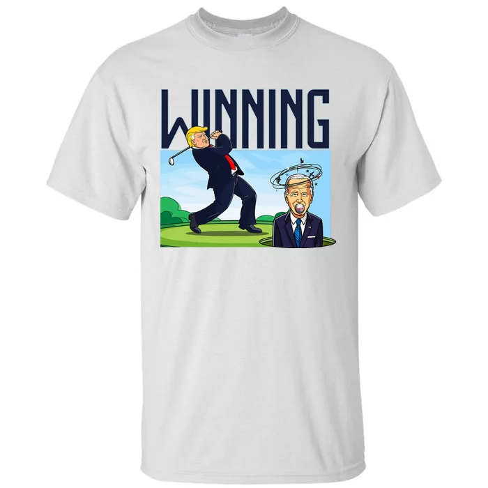 Winning Trump Golf And Biden American Presidential Debate Tall T-Shirt