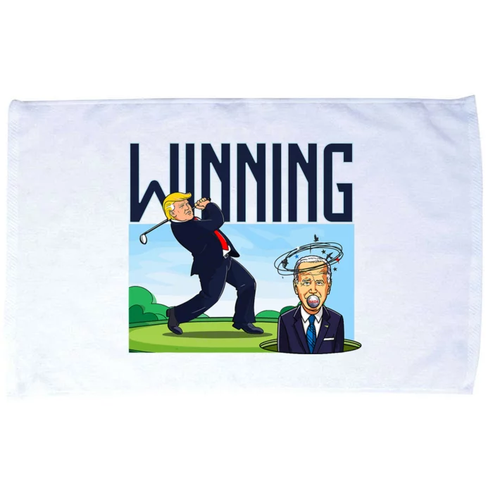 Winning Trump Golf And Biden American Presidential Debate Microfiber Hand Towel