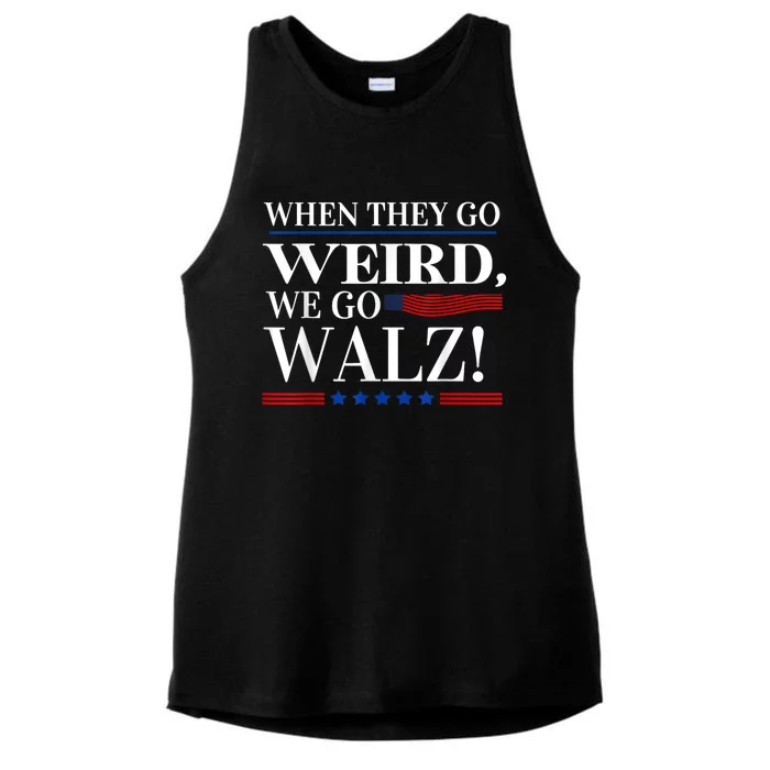 When They Go Weird We Go Walz President Kamala Harris Walz Ladies Tri-Blend Wicking Tank