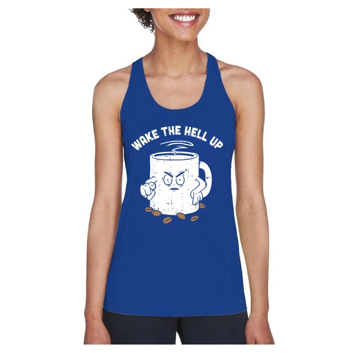 Wake The Hell Up Halloween Costume Coffee Lover Barista Gift Women's Racerback Tank