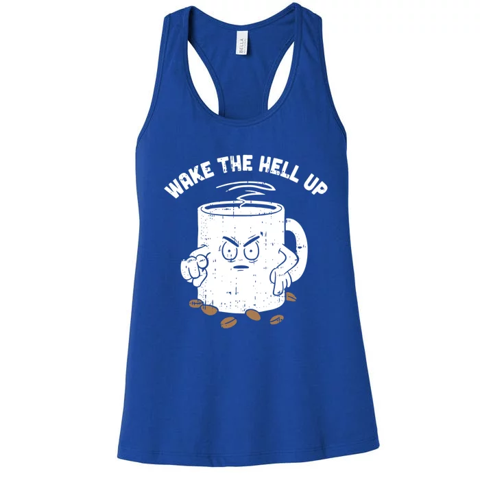 Wake The Hell Up Halloween Costume Coffee Lover Barista Gift Women's Racerback Tank