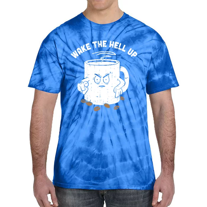 Wake The Hell Up Halloween Costume Coffee Lover Barista Gift Tie-Dye T-Shirt