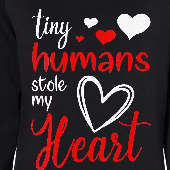 Womens Tiny Humans Stole My Heart Valentine's Day NICU Nurse Womens California Wash Sweatshirt