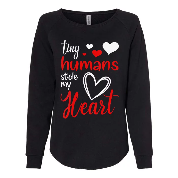 Womens Tiny Humans Stole My Heart Valentine's Day NICU Nurse Womens California Wash Sweatshirt