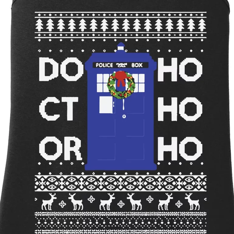 Who Tardis Ho Ho Ho Christmas Doctor Ladies Essential Tank