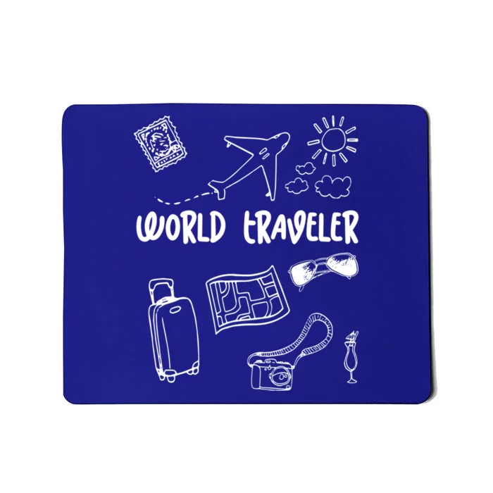 World Traveler Holiday Doodles Vintage Travel Lover Gift Mousepad