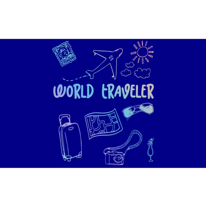 World Traveler Holiday Doodles Vintage Travel Lover Gift Bumper Sticker