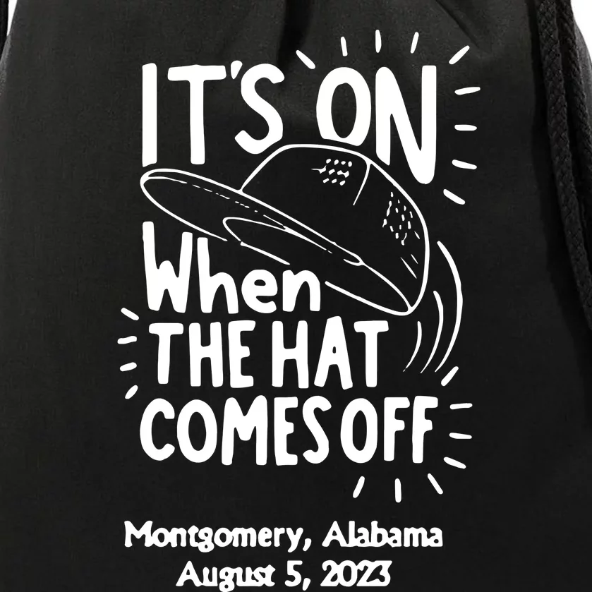 When The Hat Comes Montgomery Brawl Riverfront Montgomery Alabama Drawstring Bag