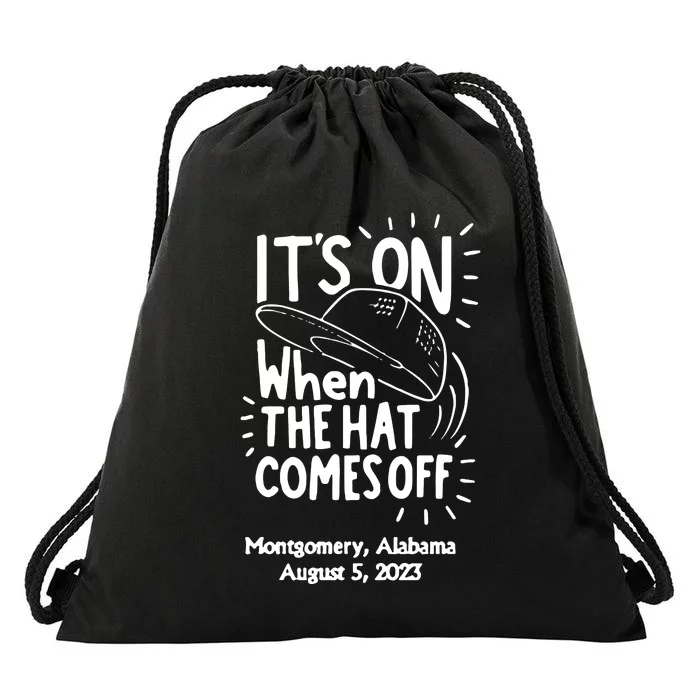 When The Hat Comes Montgomery Brawl Riverfront Montgomery Alabama Drawstring Bag