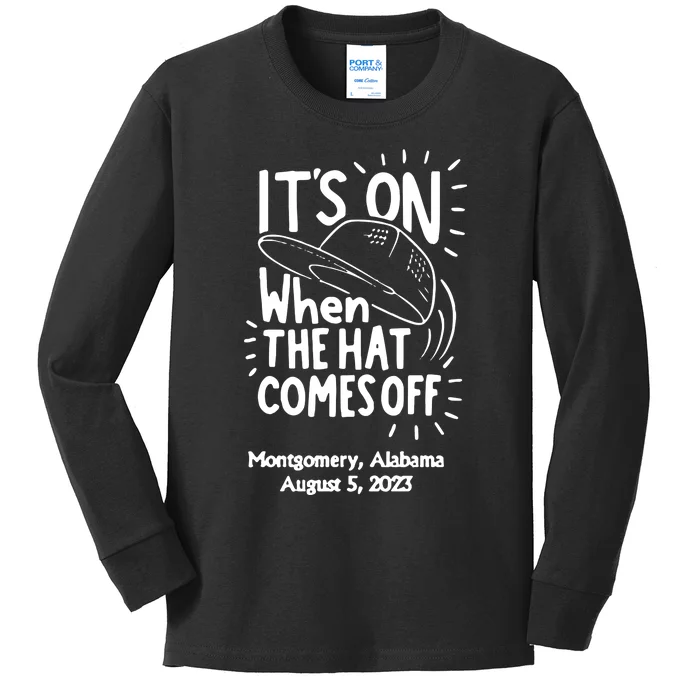 When The Hat Comes Montgomery Brawl Riverfront Montgomery Alabama Kids Long Sleeve Shirt