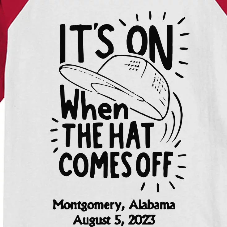 When The Hat Comes Montgomery Brawl Riverfront Montgomery Alabama Kids Colorblock Raglan Jersey