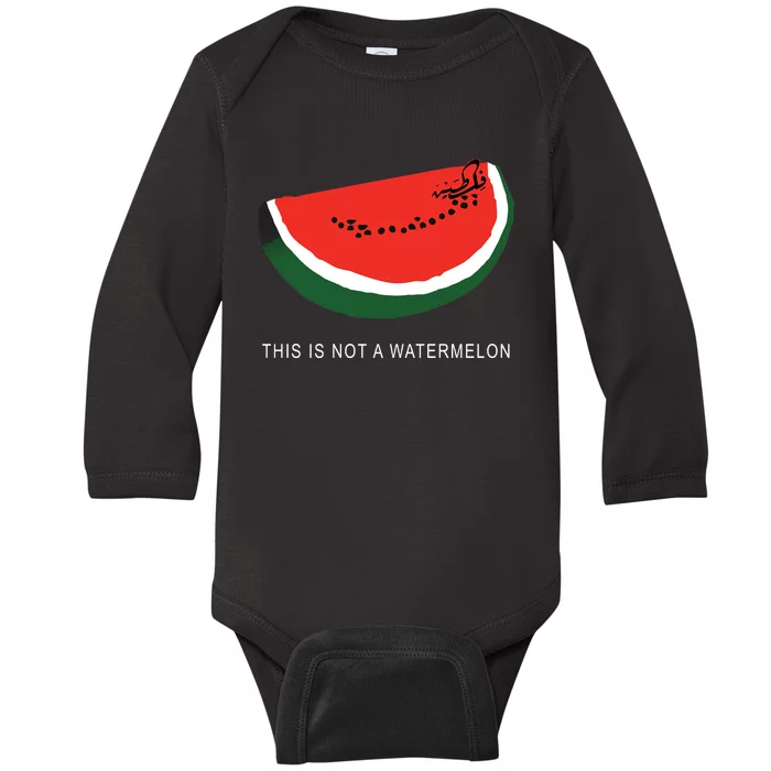 Watermelon This Is Not A Watermelon Palestine Collection Baby Long Sleeve Bodysuit