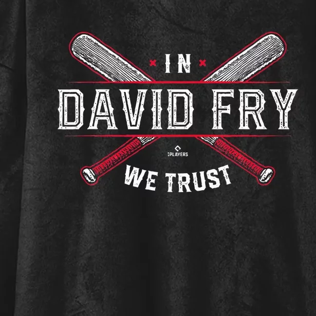 We Trust In David Fry Cleveland Baseball Hooded Wearable Blanket