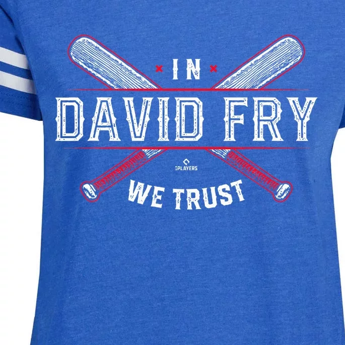 We Trust In David Fry Cleveland Baseball Enza Ladies Jersey Football T-Shirt