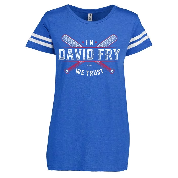 We Trust In David Fry Cleveland Baseball Enza Ladies Jersey Football T-Shirt