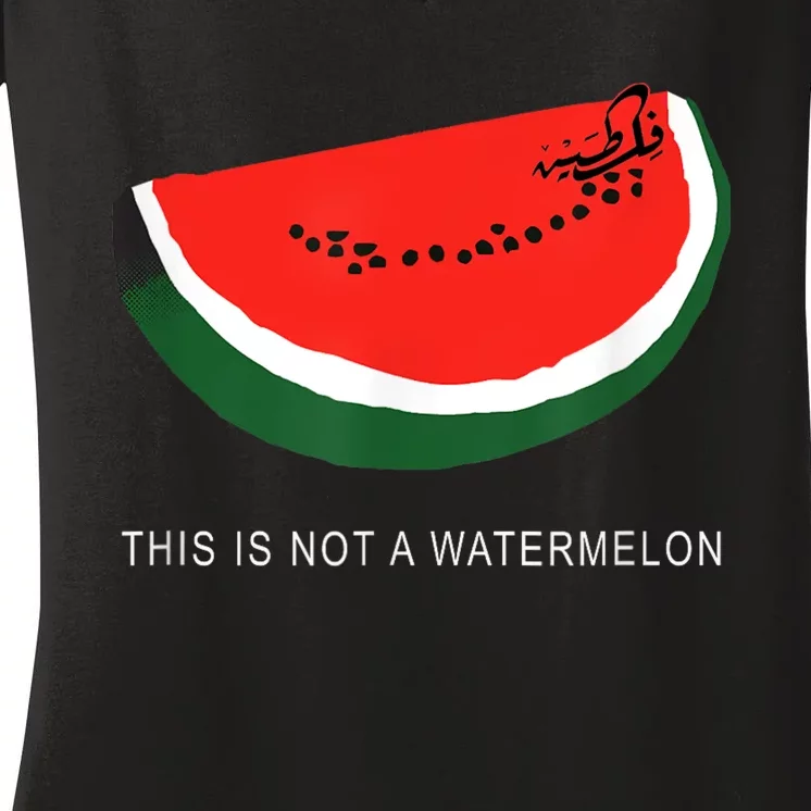 Watermelon This Is Not A Watermelon Palestine Collection Women's V-Neck T-Shirt