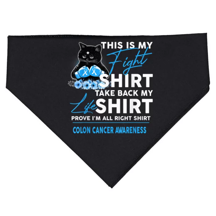 Wo This Is My Fight Colon Cancer Awareness USA-Made Doggie Bandana