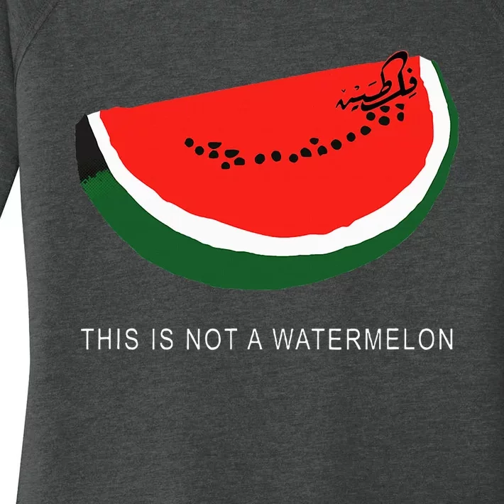 Watermelon 'This is Not a Watermelon' Palestine Collection Women's Perfect Tri Tunic Long Sleeve Shirt