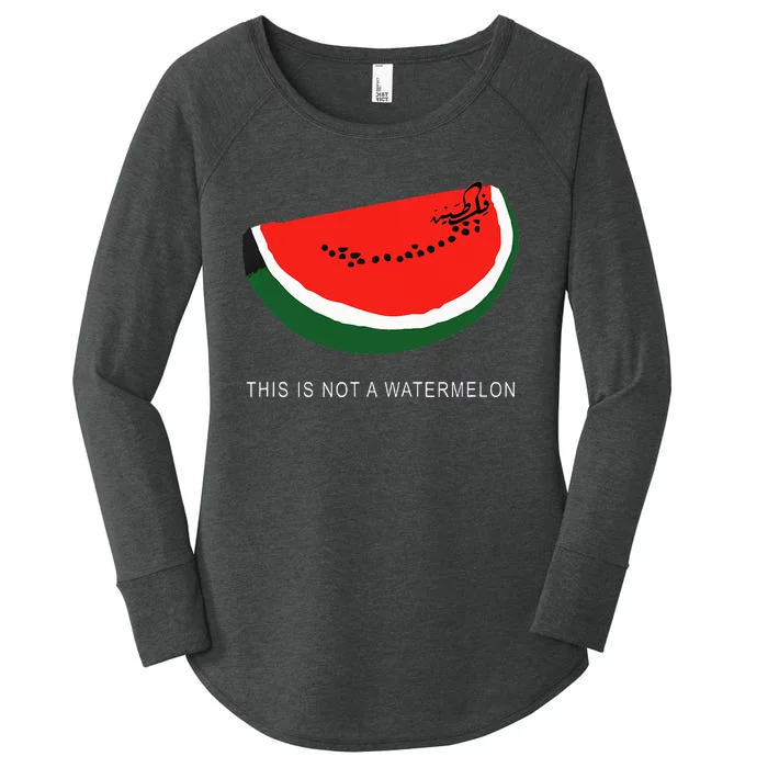 Watermelon 'This is Not a Watermelon' Palestine Collection Women's Perfect Tri Tunic Long Sleeve Shirt