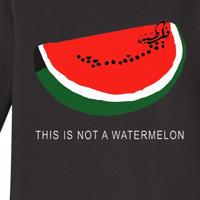 Watermelon 'This is Not a Watermelon' Palestine Collection Baby Long Sleeve Bodysuit