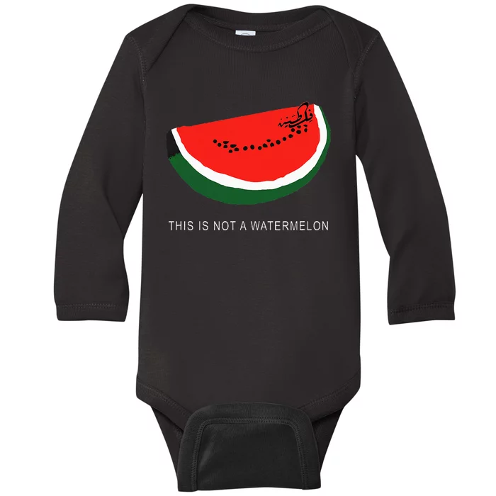 Watermelon 'This is Not a Watermelon' Palestine Collection Baby Long Sleeve Bodysuit