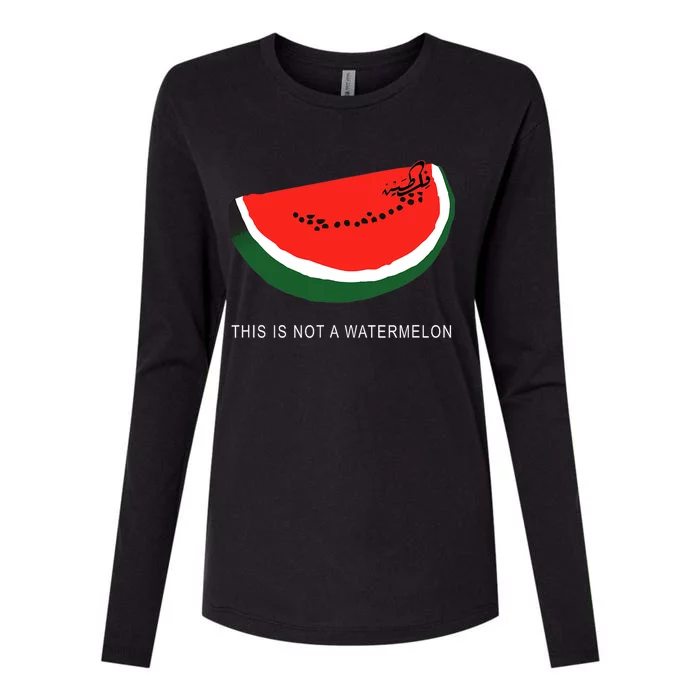 Watermelon 'This is Not a Watermelon' Palestine Collection Womens Cotton Relaxed Long Sleeve T-Shirt