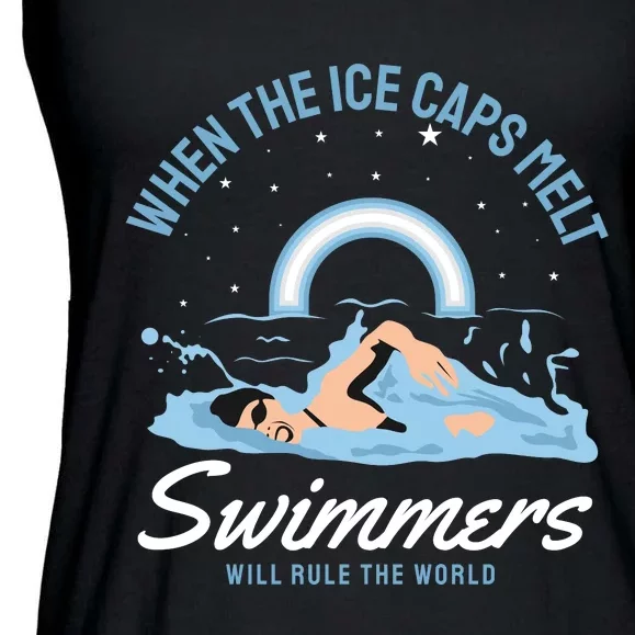 When The Ice Caps Melt Swimmers Will Rule The World Ladies Essential Flowy Tank