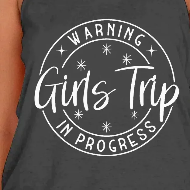 Warning Trip In Progress Women's Knotted Racerback Tank