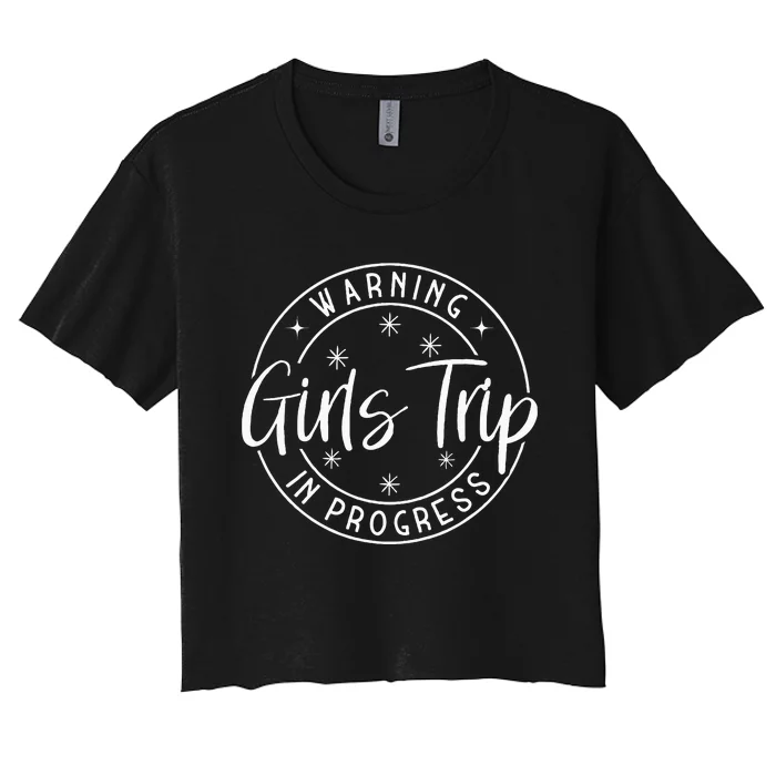 Warning Trip In Progress Women's Crop Top Tee