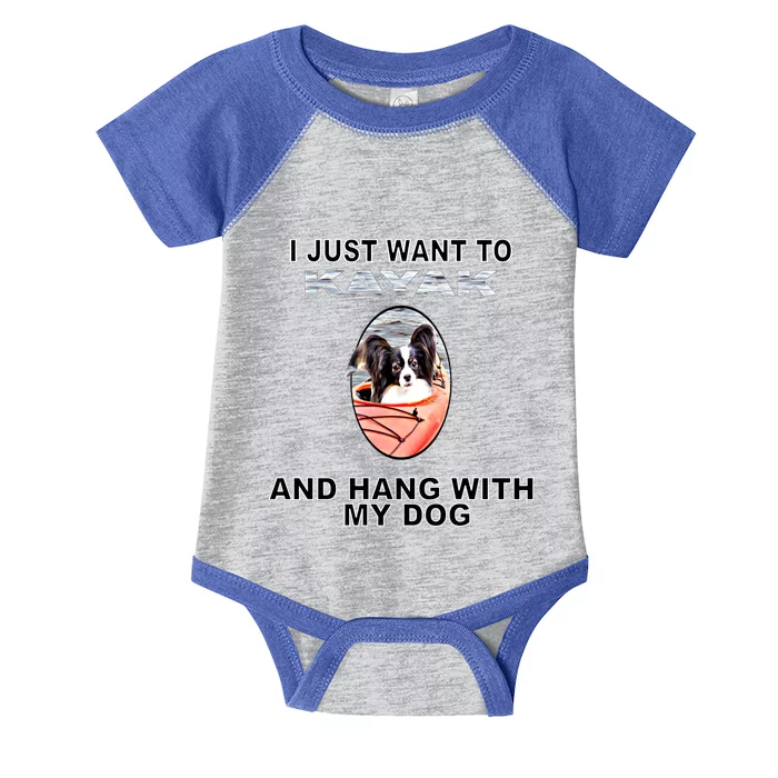 Want To Kayak Hang W Dog Papillon Meaningful Gift Infant Baby Jersey Bodysuit