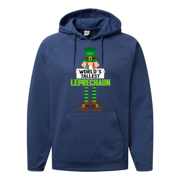 World's Tallest Leprechaun Mask St Patrick's Day Gift Performance Fleece Hoodie