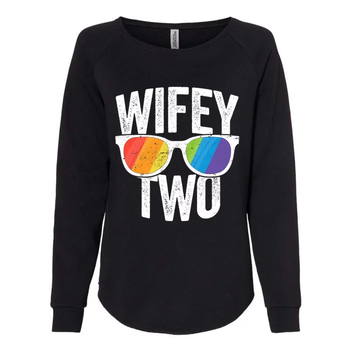 Wifey Two Lesbian Pride Lgbt Bride Couple Gift Womens California Wash Sweatshirt