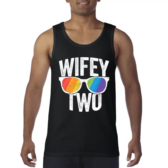 Wifey Two Lesbian Pride Lgbt Bride Couple Gift Tank Top