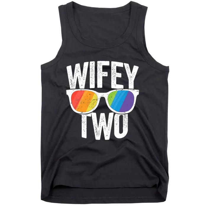 Wifey Two Lesbian Pride Lgbt Bride Couple Gift Tank Top