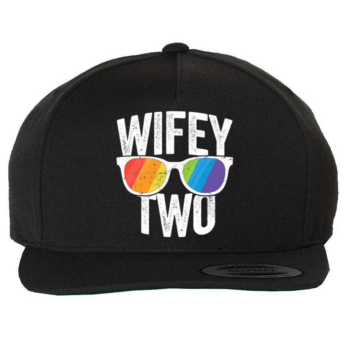 Wifey Two Lesbian Pride Lgbt Bride Couple Gift Wool Snapback Cap