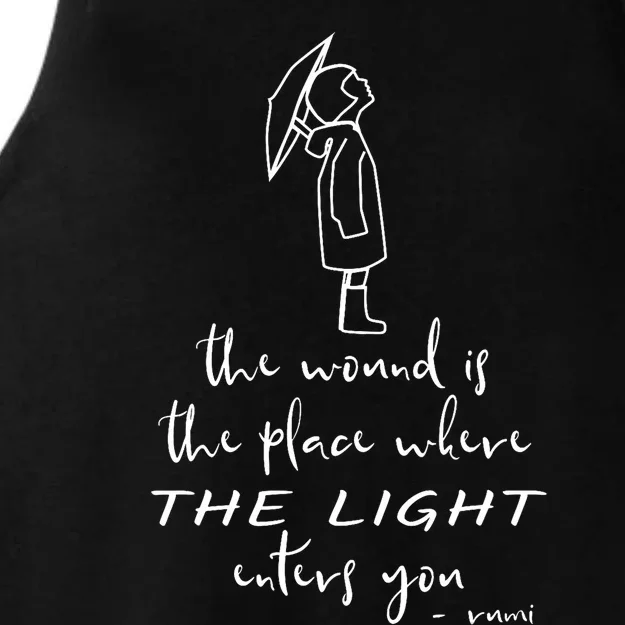 Where The Light Enters Inspirational Quote By Rumi Ladies Tri-Blend Wicking Tank