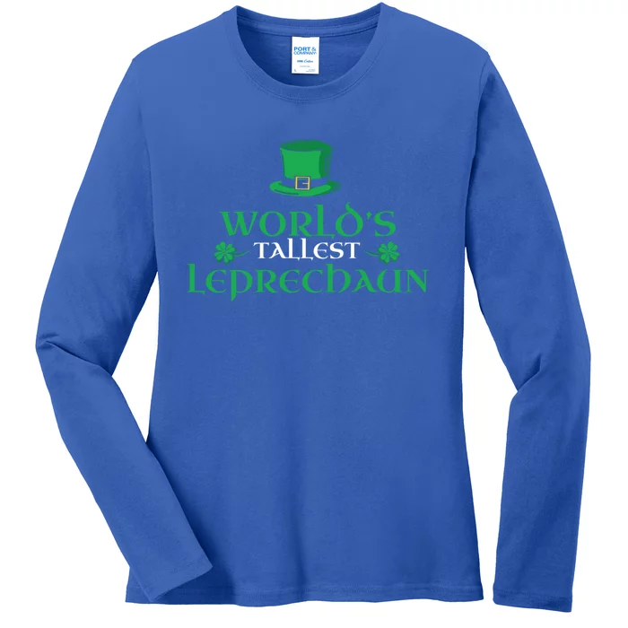 World’s Tallest Leprechaun Funny Gift Irish Ireland St Patrick's Day Gift Ladies Long Sleeve Shirt