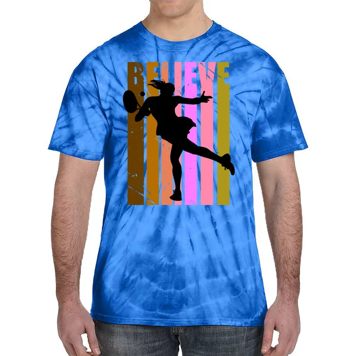 Wo Tennis Lover Player Plays Tennis Court Match Cool Great Gift Tie-Dye T-Shirt