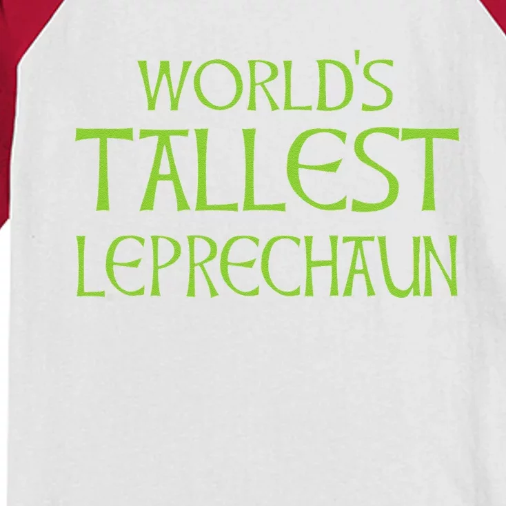 World's Tallest Leprechaun Funny Saint Patrick's Day Kids Colorblock Raglan Jersey