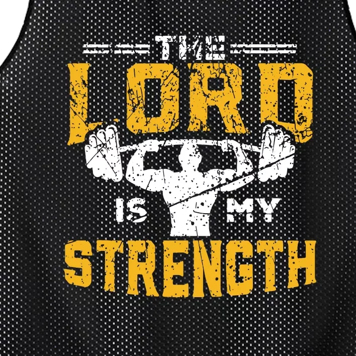 Workout The Lord Is My Strength Funny Christian Gym Mesh Reversible Basketball Jersey Tank