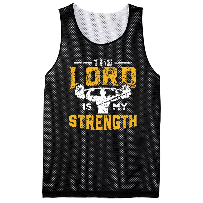 Workout The Lord Is My Strength Funny Christian Gym Mesh Reversible Basketball Jersey Tank