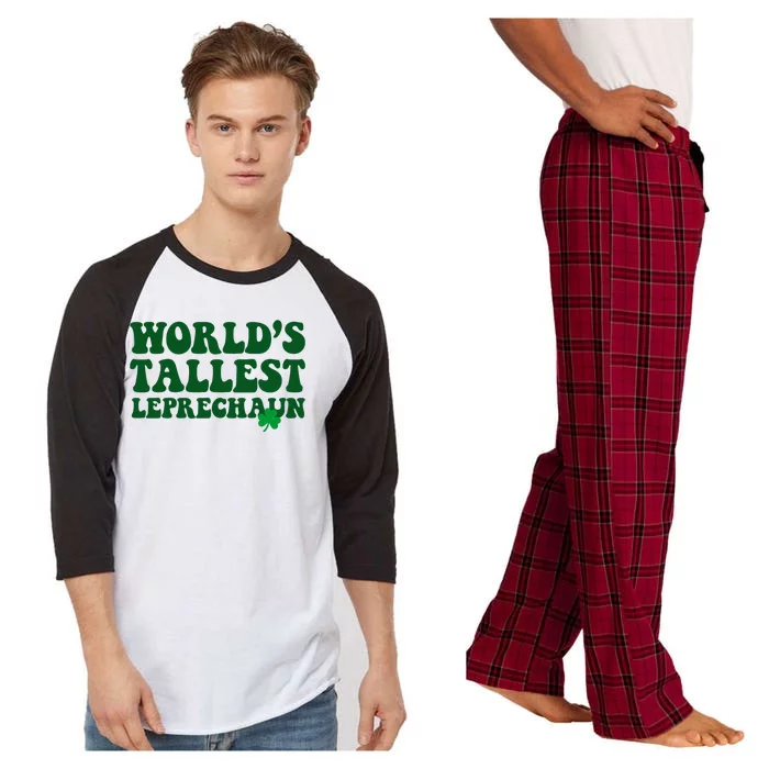 Worlds Tallest Leprechaun St Patricks Clover Raglan Sleeve Pajama Set