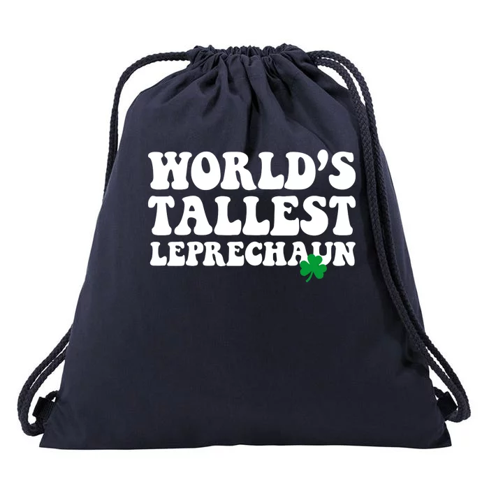 Worlds Tallest Leprechaun St Patricks Clover Drawstring Bag